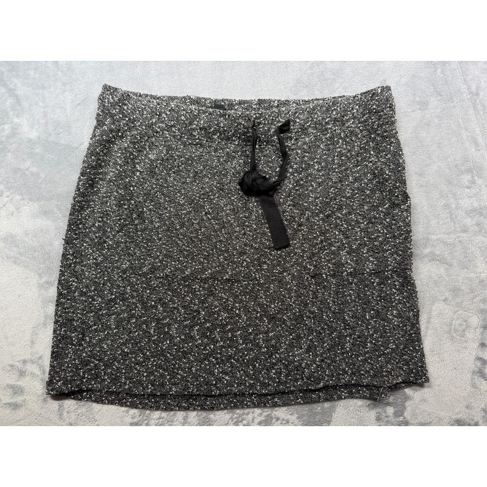 Torrid Textured Knit Mini Skirt Womens 2 Charcoal Gray Casual Summer Drawstring